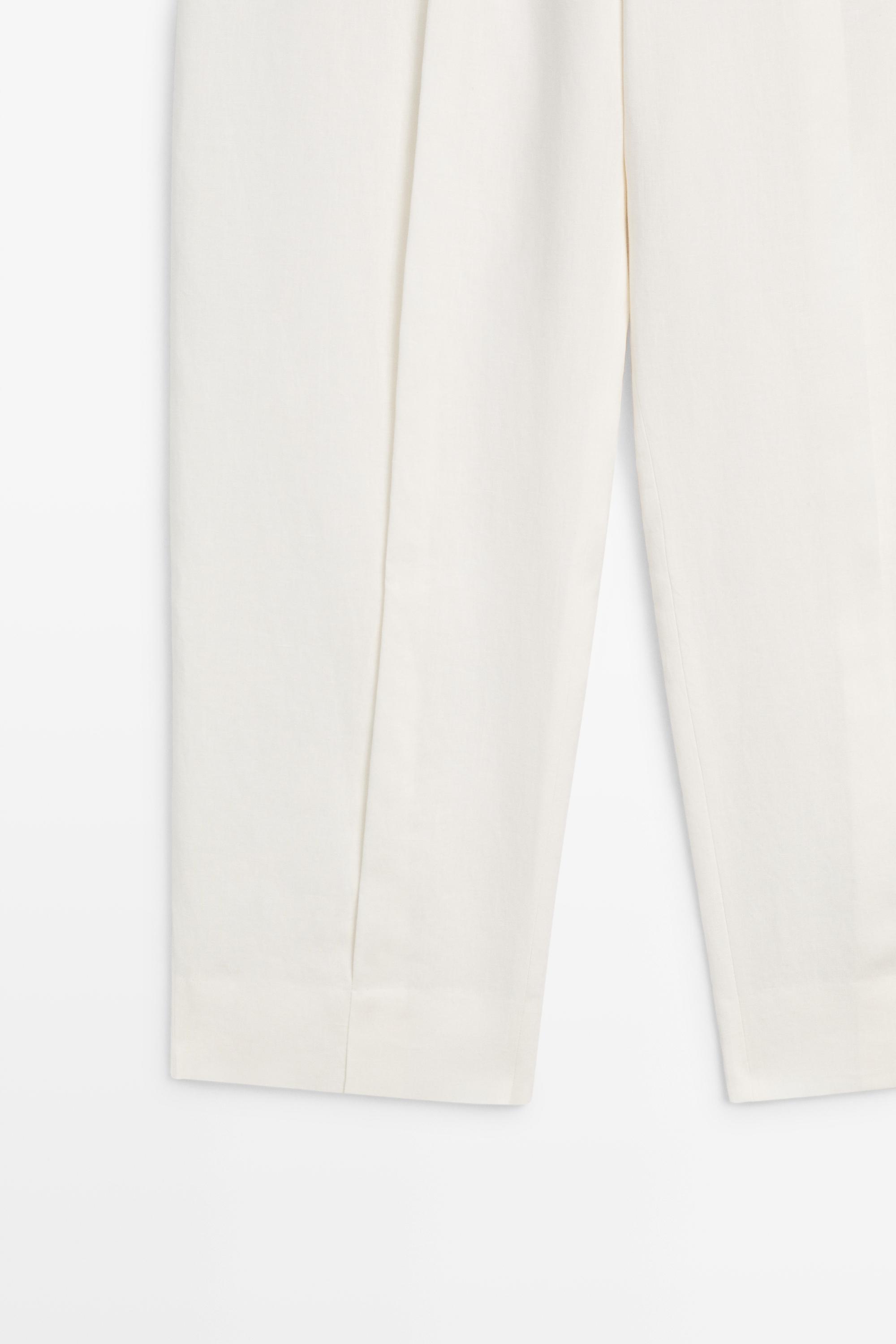 Pantalon à pinces en lin
